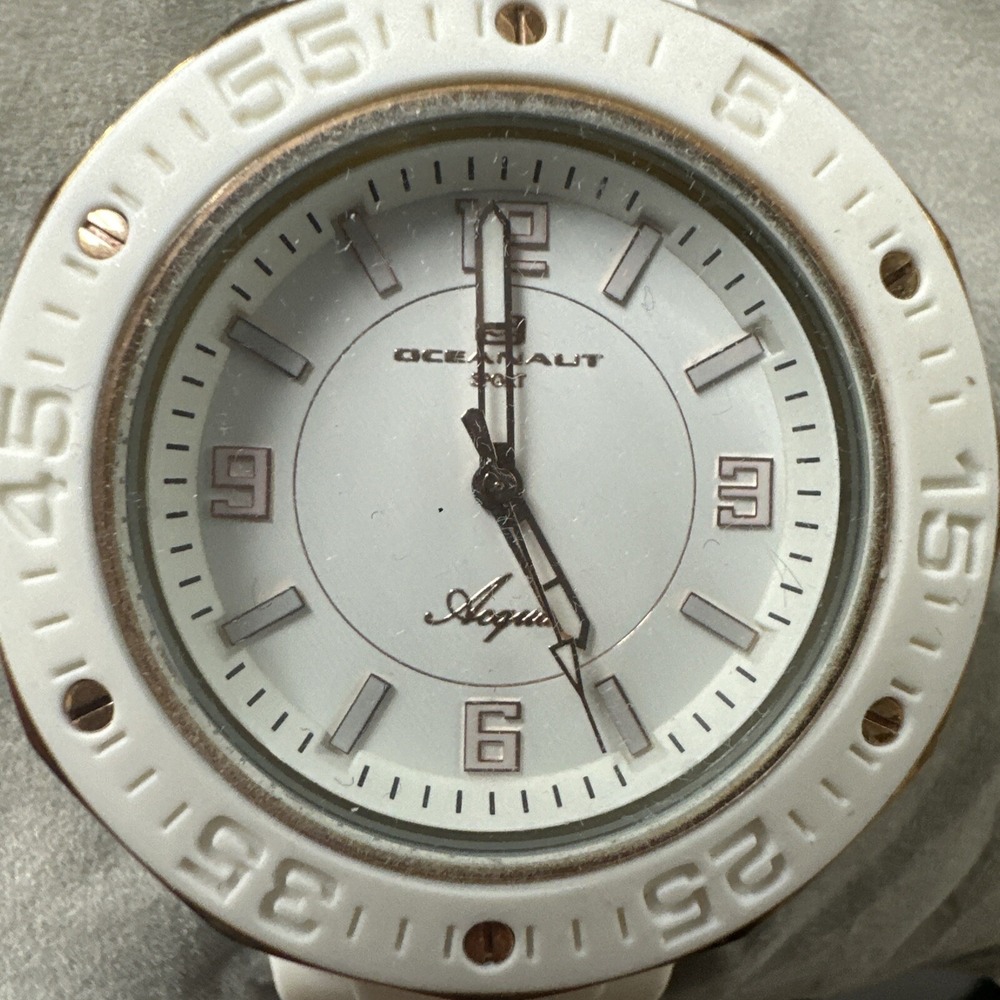 Oceanaut Acqua Sport Womens‎ White Dial  Gold Tone Watch